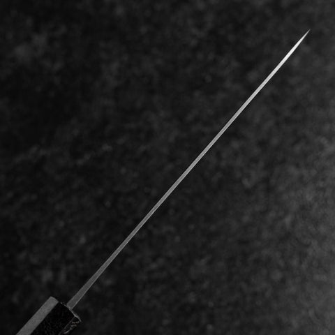 Petty Blue Steel #1 Stainless Clad Polished Black Urushi Handle 150mm-[Musashi]-[Japanese-Kitchen-Knives]