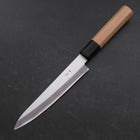 Petty Blue Steel #1 Stainless Clad Polished Buffalo Magnolia Handle 150mm (5.9”)-[Musashi]-[Japanese-Kitchen-Knives]
