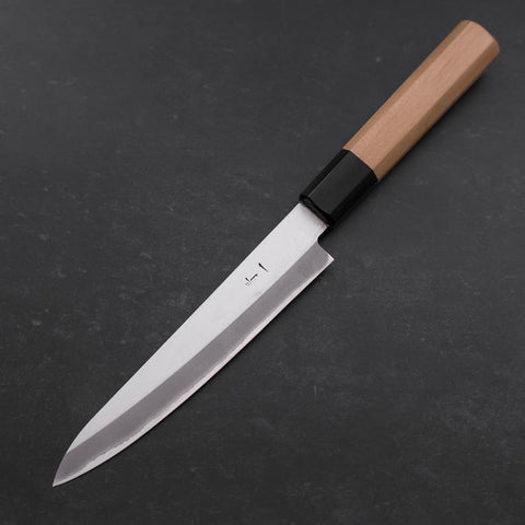 Petty Blue Steel #1 Stainless Clad Polished Buffalo Magnolia Handle 150mm (5.9”)-[Musashi]-[Japanese-Kitchen-Knives]