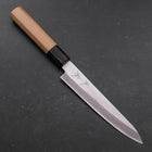 Petty Blue Steel #1 Stainless Clad Polished Buffalo Magnolia Handle 150mm (5.9”)-[Musashi]-[Japanese-Kitchen-Knives]