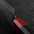 Petty Blue Steel #1 Stainless Clad Polished Red Black Urushi Handle 150mm-[Musashi]-[Japanese-Kitchen-Knives]