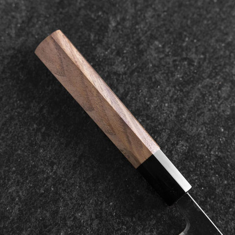 Petty Blue Steel #2 Kurouchi Buffalo Walnut Handle 135mm (5.3”)-[Musashi]-[Japanese-Kitchen-Knives]