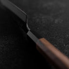 Petty Blue Steel #2 Kurouchi Buffalo Walnut Handle 135mm-[Musashi]-[Japanese-Kitchen-Knives]