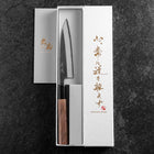 Petty Blue Steel #2 Kurouchi Buffalo Walnut Handle 135mm-[Musashi]-[Japanese-Kitchen-Knives]