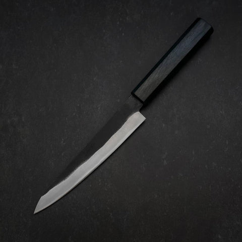 Petty Blue Steel #2 Kurouchi Dark Blue Urushi Handle 150mm (5.9”)-[Musashi]-[Japanese-Kitchen-Knives]