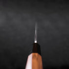 Petty Blue Steel #2 Nashiji Stainless Clad Buffalo Teak Handle 135mm (5.3”)-[Musashi]-[Japanese-Kitchen-Knives]