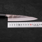 Petty Blue Steel #2 Nashiji Stainless Clad Buffalo Teak Handle 135mm (5.3”)-[Musashi]-[Japanese-Kitchen-Knives]