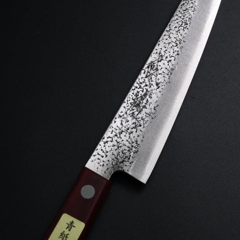 Petty Blue Super Nashiji Red Western Handle 150mm (5.9”)-[Musashi]-[Japanese-Kitchen-Knives]
