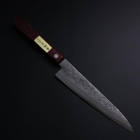 Petty Blue Super Nashiji Red Western Handle 150mm (5.9”)-[Musashi]-[Japanese-Kitchen-Knives]