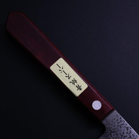 Petty Blue Super Nashiji Red Western Handle 150mm-[Musashi]-[Japanese-Kitchen-Knives]