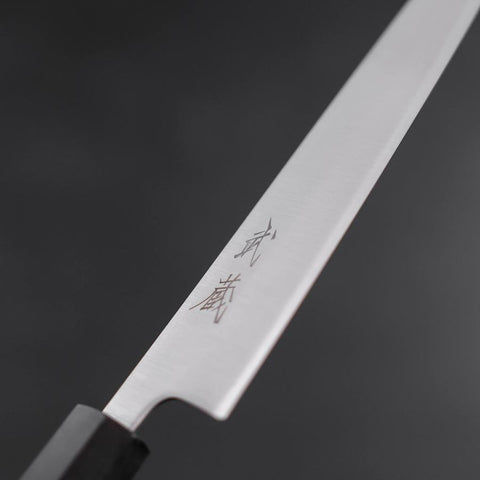 Petty Blue Super Polished Ebony Handle 150mm (5.9”)-[Musashi]-[Japanese-Kitchen-Knives]