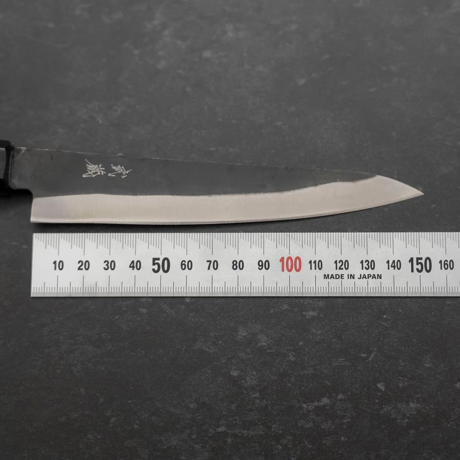 Petty Blue Steel #1 Stainless Clad Kurouchi Buffalo Magnolia Handle 150mm-[Musashi]-[Japanese-Kitchen-Knives]