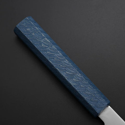 Petty Chromax Polished Blue Urushi Handle 150mm (5.9”)-[Musashi]-[Japanese-Kitchen-Knives]