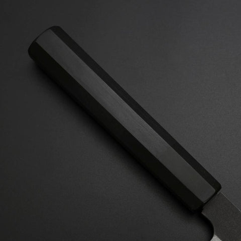 Petty Cobalt Stainless HRC62 Kurouchi Damascus Buffalo Ebony Handle 150mm (5.9”)-[Musashi]-[Japanese-Kitchen-Knives]