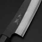 Petty Cobalt Stainless HRC62 Kurouchi Damascus Buffalo Ebony Handle 150mm-[Musashi]-[Japanese-Kitchen-Knives]