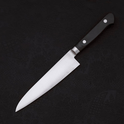 Petty Knife AUS-8 Polished Western Black Handle 120mm-[Musashi]-[Japanese-Kitchen-Knives]