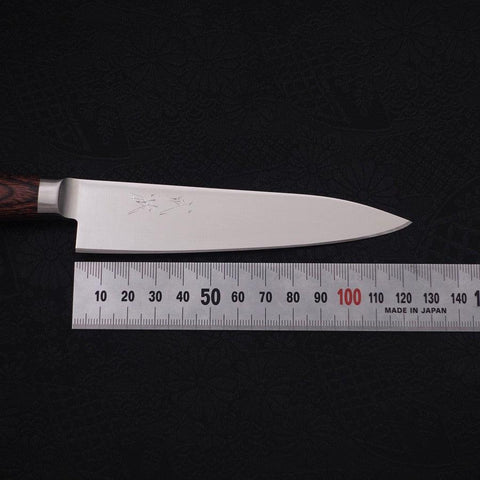 Petty Knife AUS-8 Polished Western Mahogany Handle 120mm (4.7”)-[Musashi]-[Japanese-Kitchen-Knives]