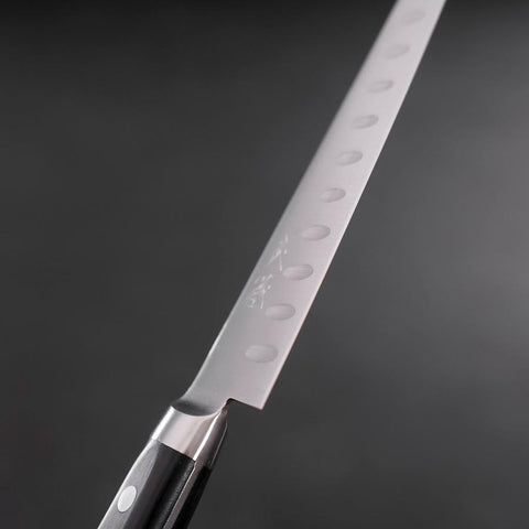 Petty Molybdenum Polished Dimples Western Black Handle 150mm (5.9”)-[Musashi]-[Japanese-Kitchen-Knives]