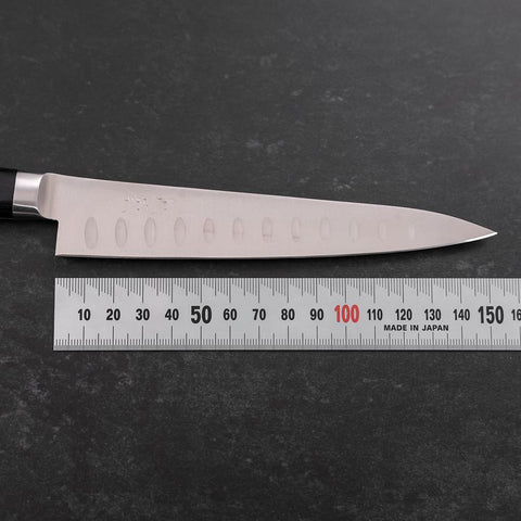 Petty Molybdenum Polished Dimples Western Black Handle 150mm (5.9”)-[Musashi]-[Japanese-Kitchen-Knives]