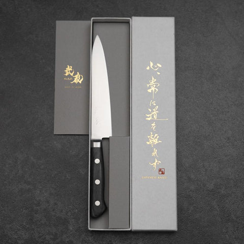 Petty Molybdenum Polished Western Purple Handle 150mm (5.9”)-[Musashi]-[Japanese-Kitchen-Knives]
