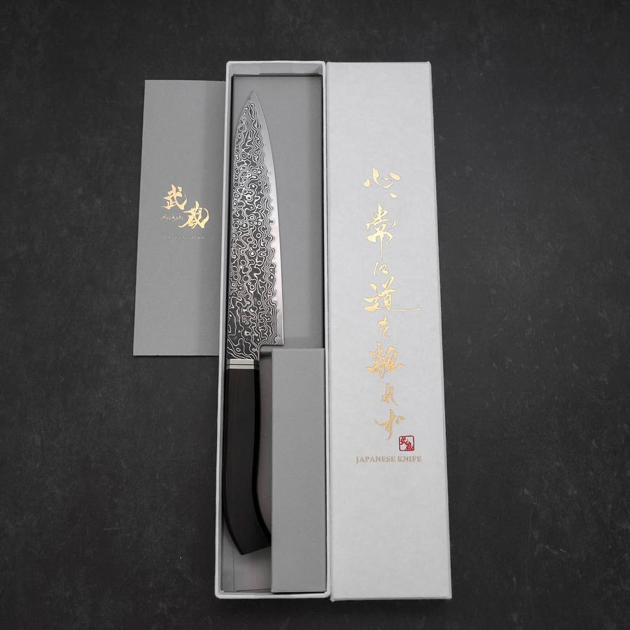 Petty SG-2 Black Damascus Western Ebony Handle 155mm-[Musashi]-[Japanese-Kitchen-Knives]