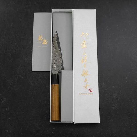 Petty SG-2 Damascus Buffalo Teak Handle 120mm (4.7”)-[Musashi]-[Japanese-Kitchen-Knives]