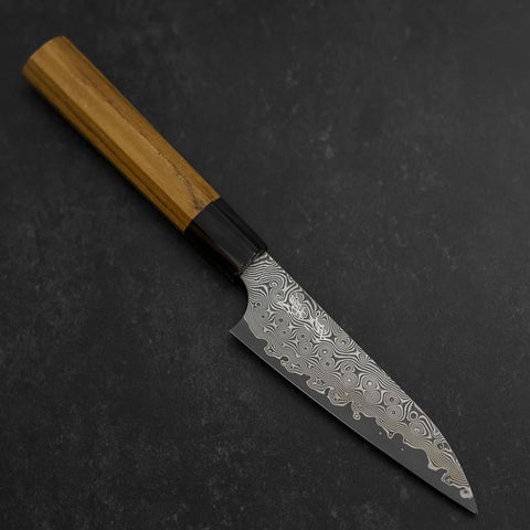 Petty SG-2 Damascus Buffalo Teak Handle 120mm (4.7”)-[Musashi]-[Japanese-Kitchen-Knives]