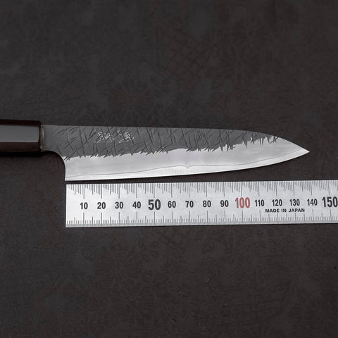 Petty SG-2 Kurouchi Tsuchime Buffalo Ebony Handle 150mm (5.9”)-[Musashi]-[Japanese-Kitchen-Knives]