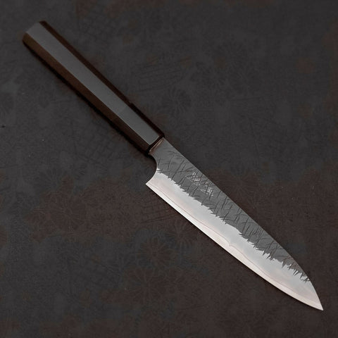 Petty SG-2 Kurouchi Tsuchime Buffalo Ebony Handle 150mm (5.9”)-[Musashi]-[Japanese-Kitchen-Knives]
