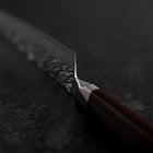 Petty SG-2 Mirror Tsuchime Damascus Octagonal Mahogany Handle 150mm (5.9”)-[Musashi]-[Japanese-Kitchen-Knives]