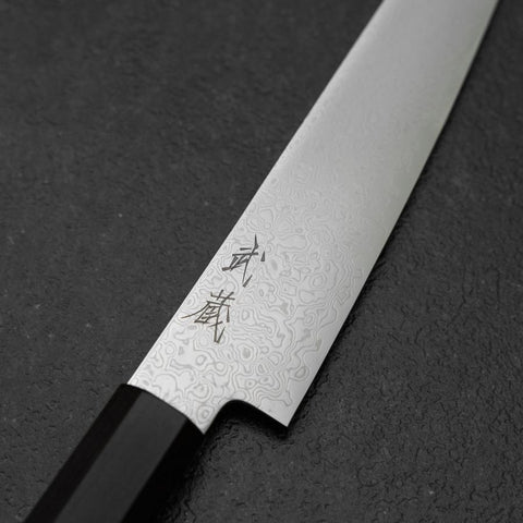 Petty SG-2 Nickel Damascus Ebony Handle 150mm (5.9”)-[Musashi]-[Japanese-Kitchen-Knives]