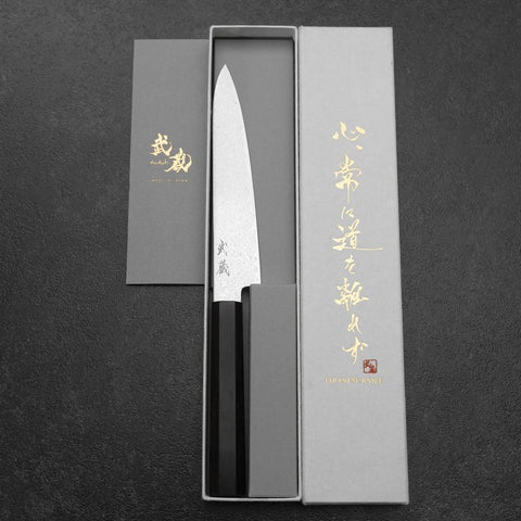 Petty SG-2 Nickel Damascus Ebony Handle 150mm (5.9”)-[Musashi]-[Japanese-Kitchen-Knives]