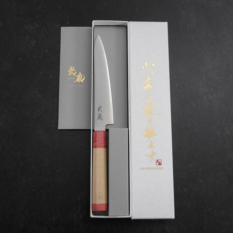 Petty SG-2 Polished Maple Red Handle 150mm (5.9”)-[Musashi]-[Japanese-Kitchen-Knives]