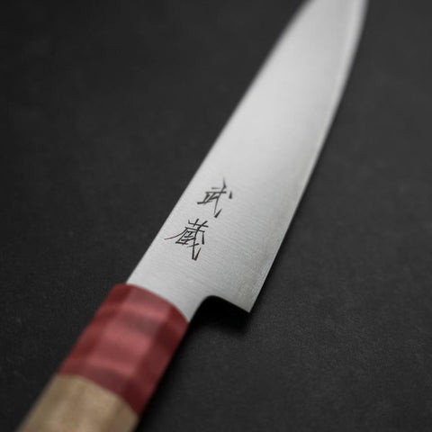Petty SG-2 Polished Red Maple Handle 120mm (4.7”)-[Musashi]-[Japanese-Kitchen-Knives]