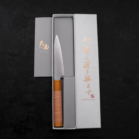 Petty SG-2 Polished Yellow Maple Handle 120mm (4.7”)-[Musashi]-[Japanese-Kitchen-Knives]
