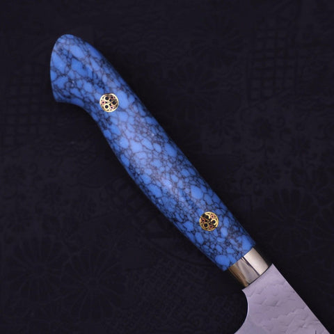 Petty SG-2 Tsuchime Turquoise Blue Handle 150mm (5.9”)-[Musashi]-[Japanese-Kitchen-Knives]