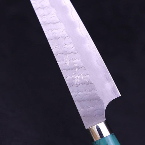 Petty SG-2 Tsuchime Turquoise Green Handle 150mm (5.9”)-[Musashi]-[Japanese-Kitchen-Knives]