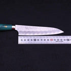 Petty SG-2 Tsuchime Turquoise Green Handle 150mm (5.9”)-[Musashi]-[Japanese-Kitchen-Knives]