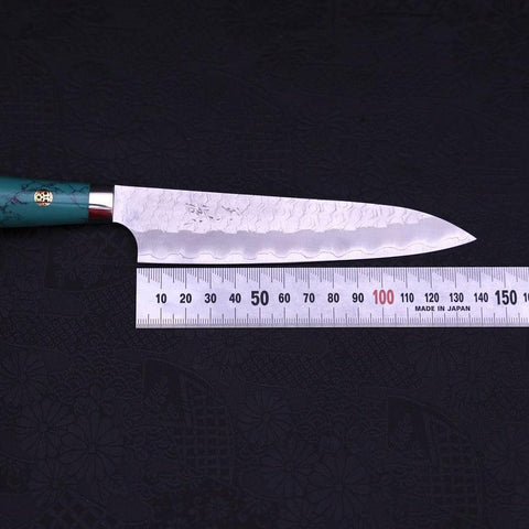 Petty SG-2 Tsuchime Turquoise Green Handle 150mm (5.9”)-[Musashi]-[Japanese-Kitchen-Knives]