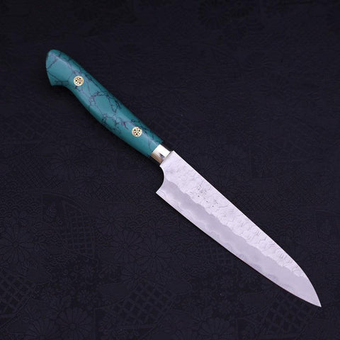 Petty SG-2 Tsuchime Turquoise Green Handle 150mm (5.9”)-[Musashi]-[Japanese-Kitchen-Knives]