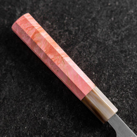 Petty SLD Mirror Buffalo Dark Pink Maple Handle 130mm (5.1”)-[Musashi]-[Japanese-Kitchen-Knives]