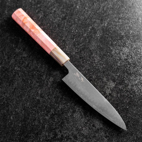 Petty SLD Mirror Buffalo Dark Pink Maple Handle 130mm (5.1”)-[Musashi]-[Japanese-Kitchen-Knives]
