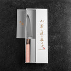 Petty SLD Mirror Buffalo Light Pink Maple Handle 130mm (5.1”)-[Musashi]-[Japanese-Kitchen-Knives]