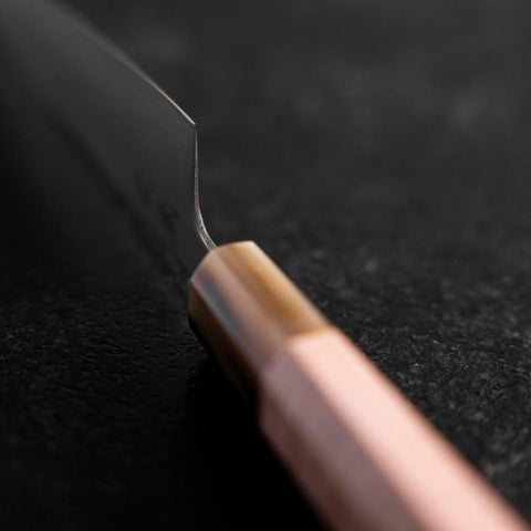 Petty SLD Mirror Buffalo Light Pink Maple Handle 130mm-[Musashi]-[Japanese-Kitchen-Knives]