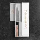 Petty SLD Mirror Buffalo Walnut Handle 130mm-[Musashi]-[Japanese-Kitchen-Knives]