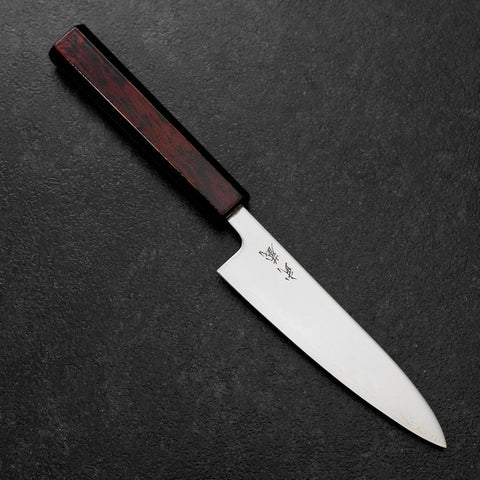 Petty SLD Mirror Red Urushi Handle 130mm-[Musashi]-[Japanese-Kitchen-Knives]