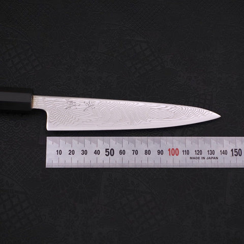 Petty SLD Wave Nickel Damascus Buffalo Ebony Handle 135mm (5.3”)-[Musashi]-[Japanese-Kitchen-Knives]