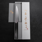 Petty SLD Wave Nickel Damascus Silver Pattern Urushi Handle 135mm (5.3”)-[Musashi]-[Japanese-Kitchen-Knives]