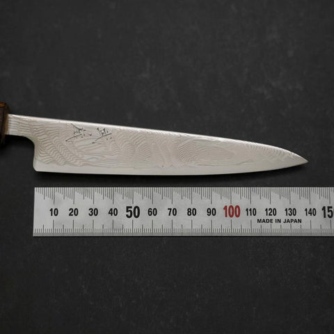 Petty SLD Wave Nickel Damascus Sumi Urushi Handle 135mm (5.3”)-[Musashi]-[Japanese-Kitchen-Knives]