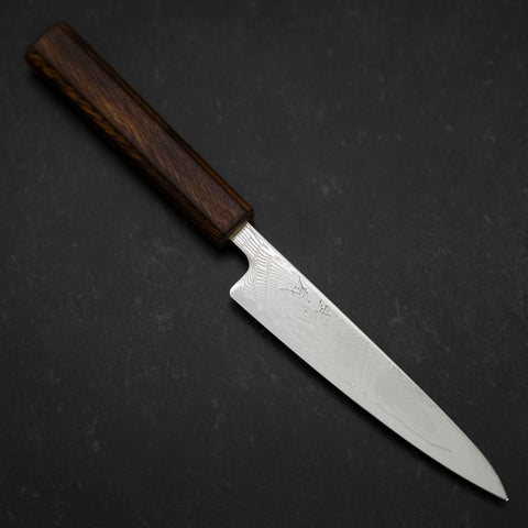 Petty SLD Wave Nickel Damascus Sumi Urushi Handle 135mm (5.3”)-[Musashi]-[Japanese-Kitchen-Knives]